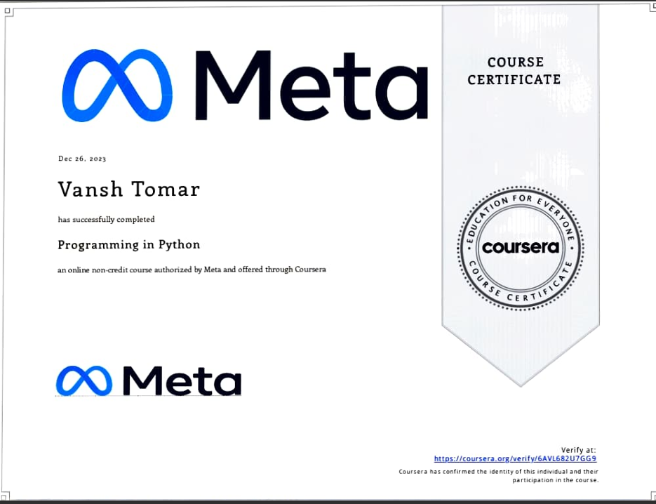 Certificate